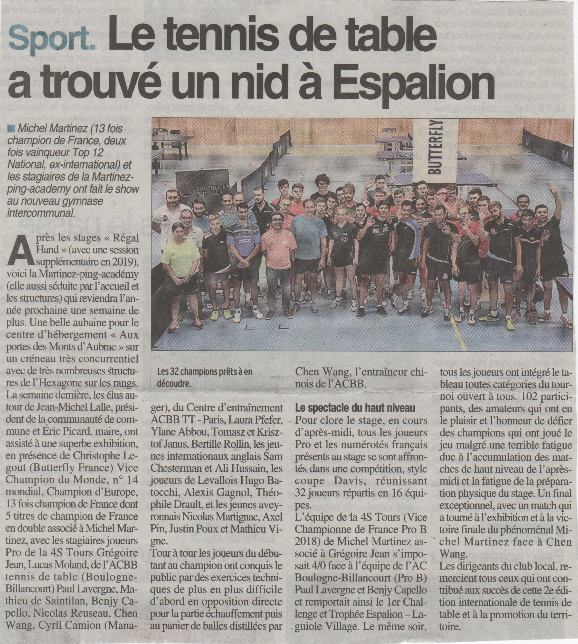 Sport. Le tennis de table a trouvé un nid à Espalion